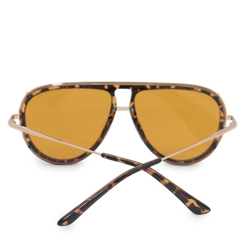 Ivy Luxe - Yellow Tangle-Free round Aviator Sunglasses