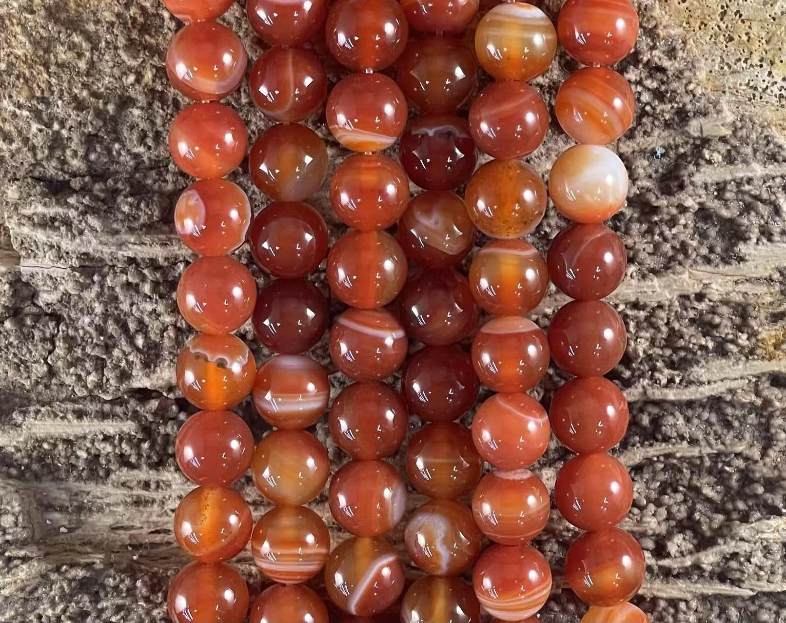 Red Sardonyx aka Banded Agate (Heated) Round