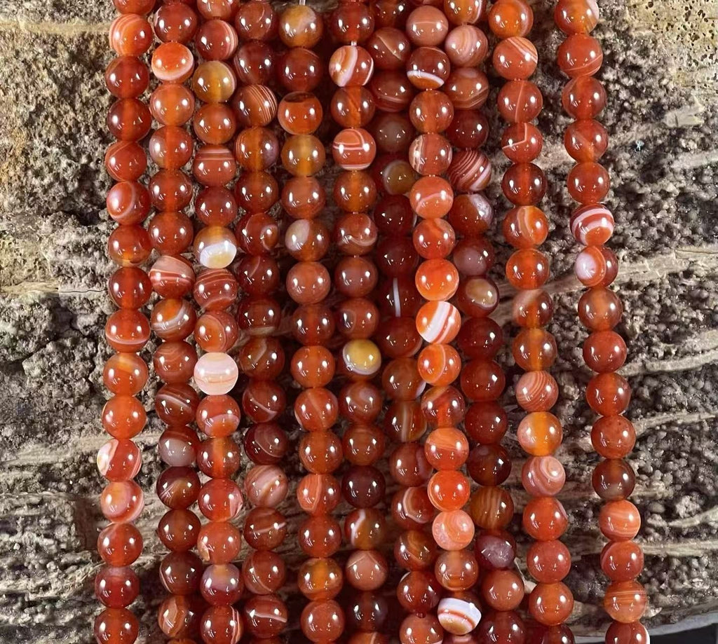 Red Sardonyx aka Banded Agate (Heated) Round