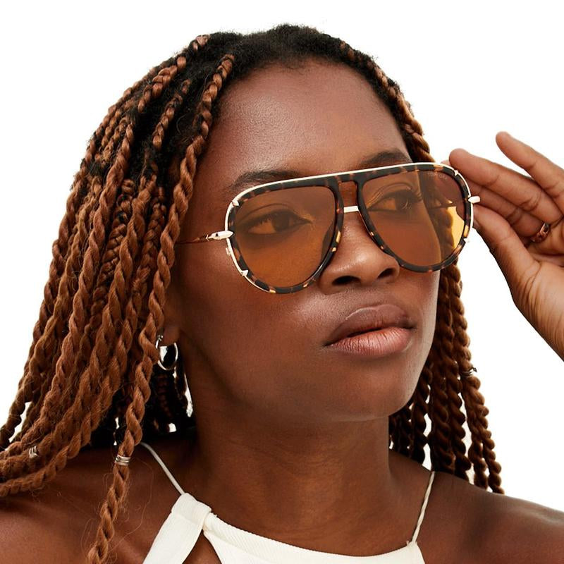 Ivy Luxe - Yellow Tangle-Free round Aviator Sunglasses
