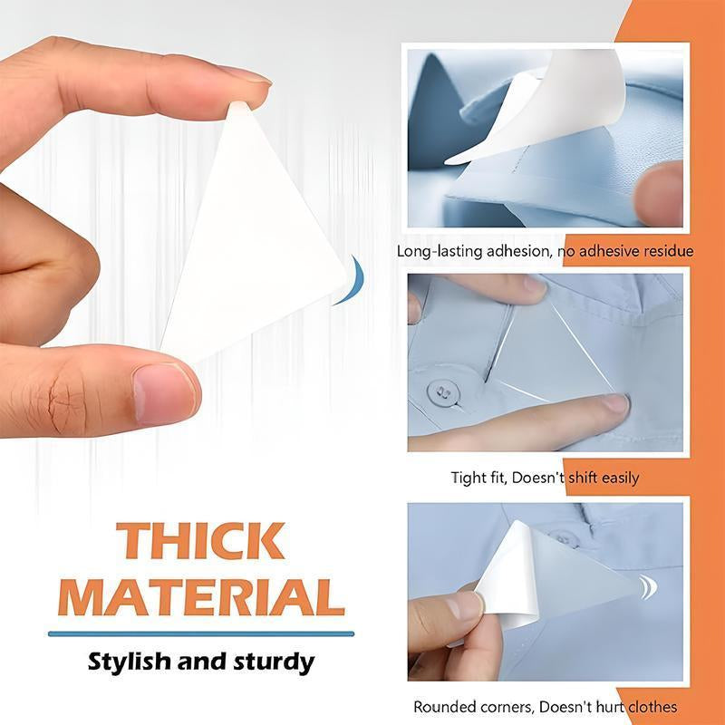 100 Pieces Collar Stays for Polo Shirts Unisex Triangular Design Anti-Warping Edge Sticker for Men Women'S Dress Shirts Easy to Use Premium Material
