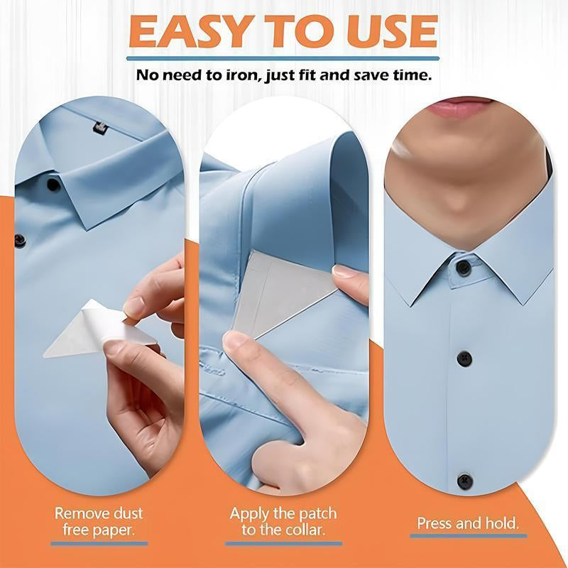 100 Pieces Collar Stays for Polo Shirts Unisex Triangular Design Anti-Warping Edge Sticker for Men Women'S Dress Shirts Easy to Use Premium Material